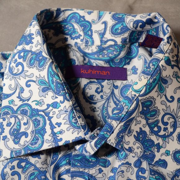 Kuhlman - Paisley - 100% Cotton - Men's shirt - French Cuffs - Size 45. - Picture 2 of 6
